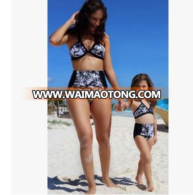 2017 Mom And Daughter clothes Matching bikini hot happiness family beach wear bikini wholesale cheap swimwear