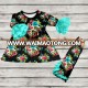 new fashion color flower print set girl fall long sleeve new style cotton clothes fashion pants