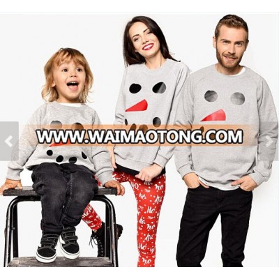 2018 new autumn winter round neck snowman print  long sleeve parent-child t-shirt family matching clothes