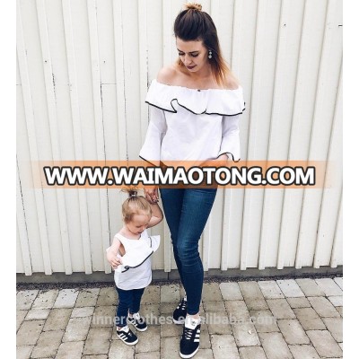 Hot Sale Family Look Girl And Mother Dresses Matching mother and daughter dress clothing sets 0021