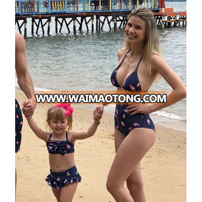 new style 2018 summer swimwear women's split bikini parent-child swimsuit mother and daughter seaside holiday wear