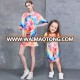 2017 fashion Mother And Daughter Dresses Majolica Print Family Matching Clothes Casual Ladies Dress